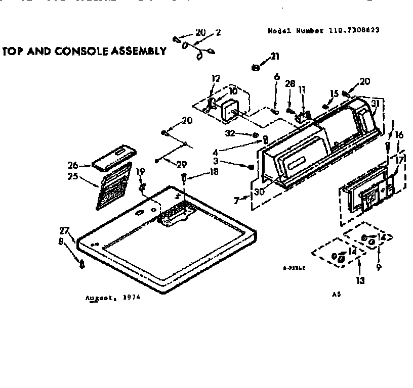 Top and console assembly