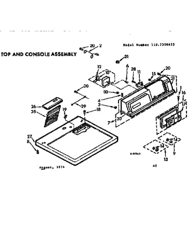 Top and console assembly