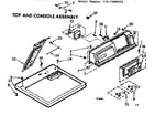 Kenmore 1107308624 top and console assembly diagram