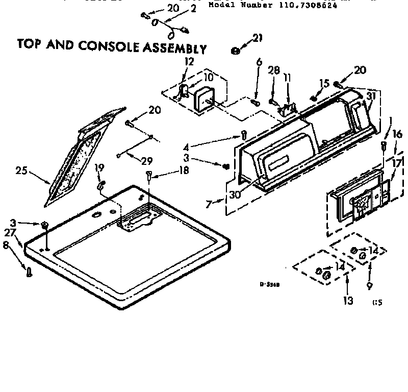 Top and console assembly