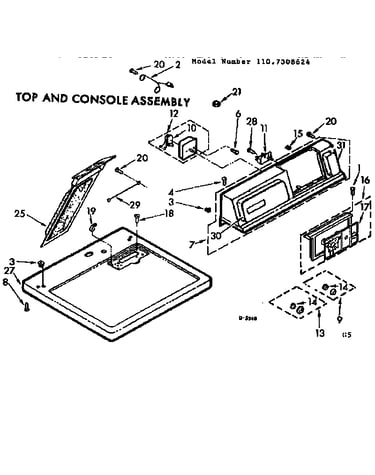 Top and console assembly