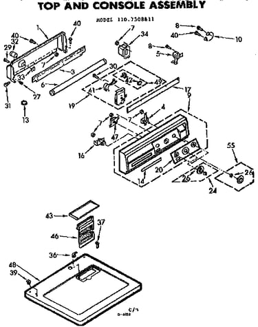 Top and console assembly