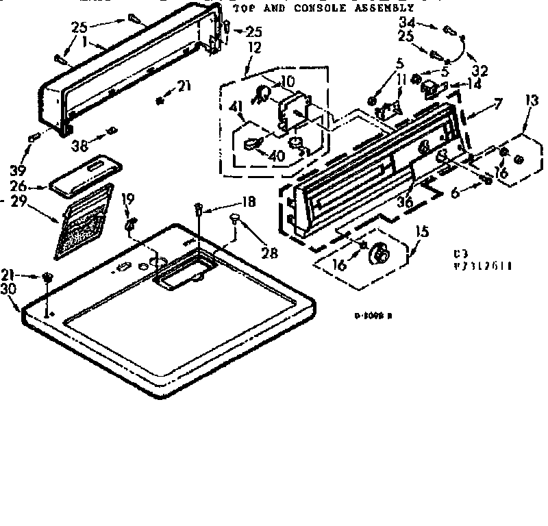 Top and console assembly