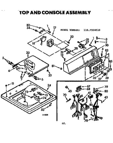 Top & console assembly