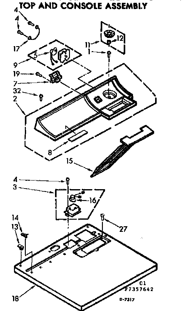Top and console assembly