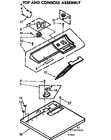 Top and console assembly
