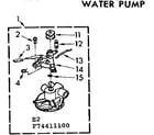Kenmore 11074411400 water pump diagram