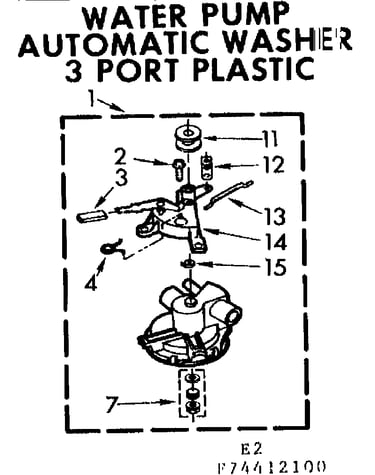 Water pump automatic washer 3 port plastic