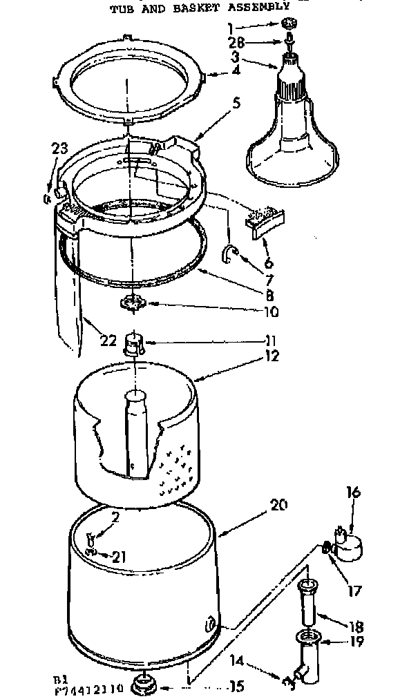 TUB AND BASKET ASSEMBLY