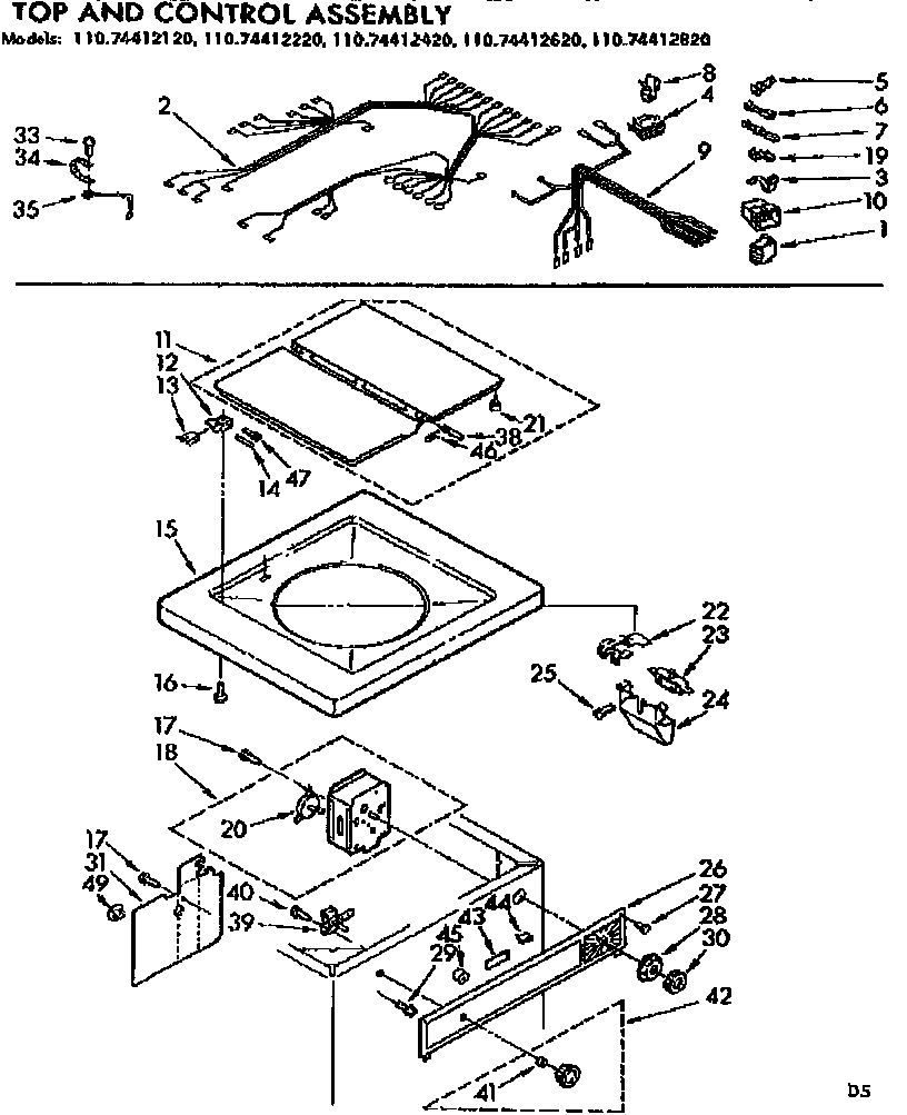 Top and control assembly