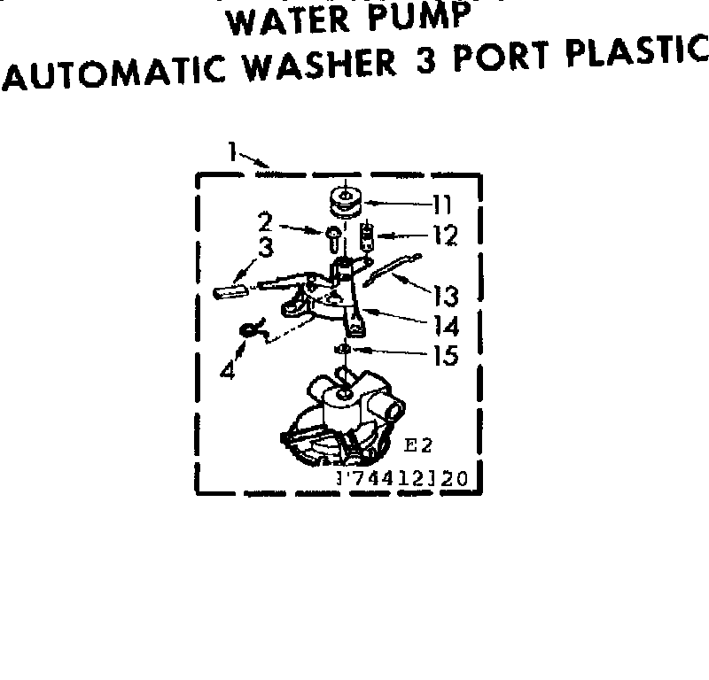 Water pump washer 3 port plastic