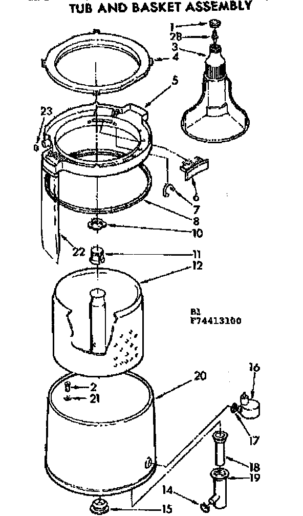 TUB AND BASKET ASSEMBLY