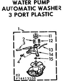 Water pump automatic washer 3 port plastic
