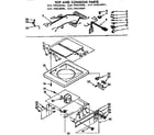Kenmore 11074414800 top and console parts diagram