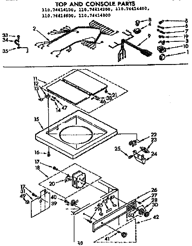 Top and console parts