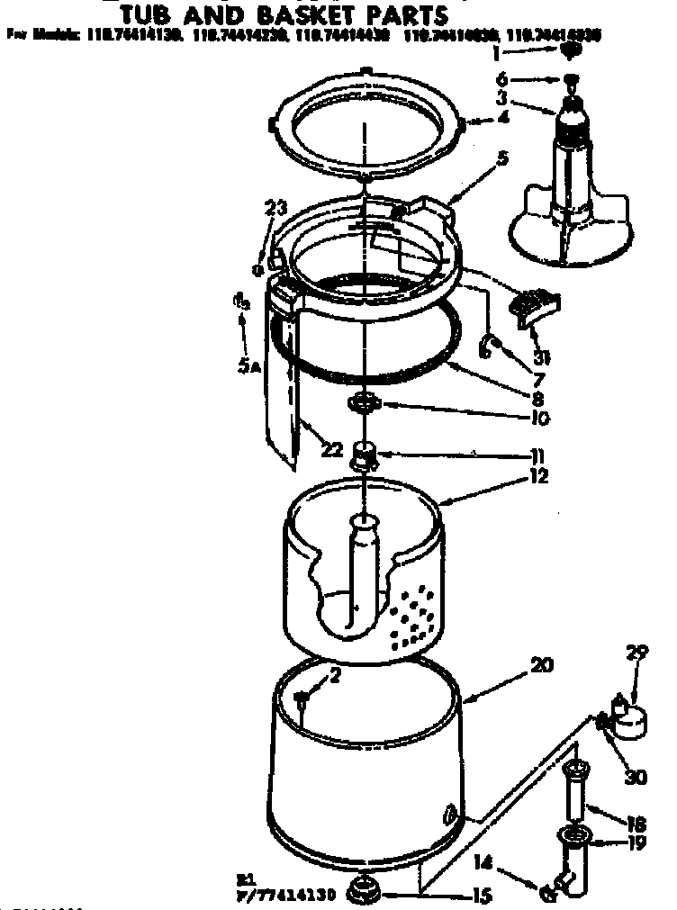 Tub and basket parts