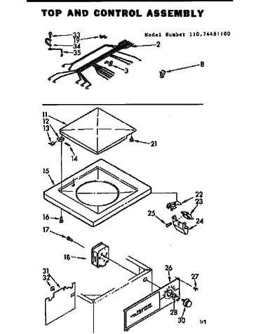 Top and control assembly