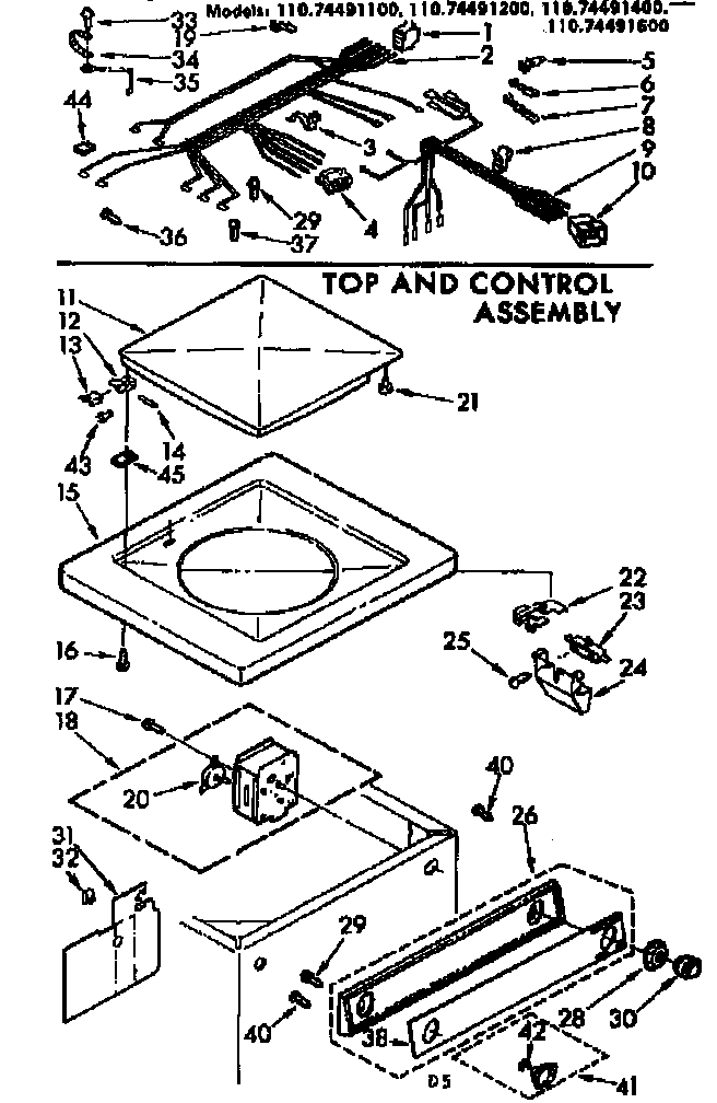 Top & control assembly