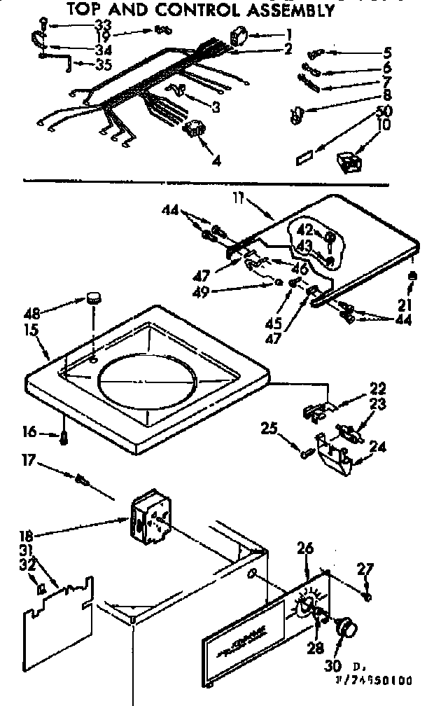 Top and control assembly