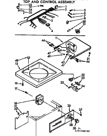 Top and control assembly