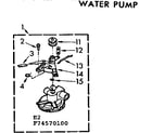 Kenmore 11074570100 water pump diagram