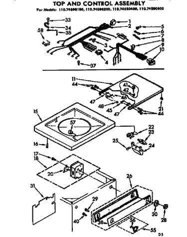 Top and control assembly