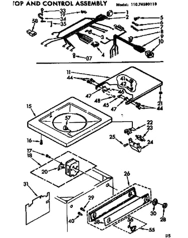 Top & control assembly