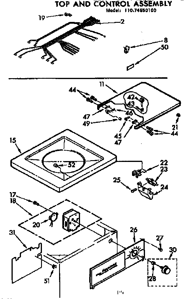 TOP AND CONTROL ASSEMBLY