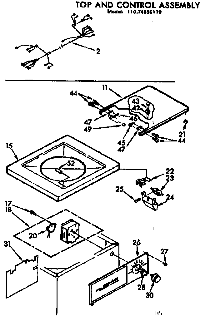 TOP AND CONTROL ASSEMBLY