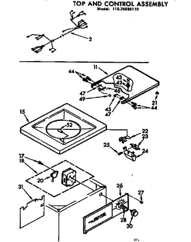 Top and control assembly