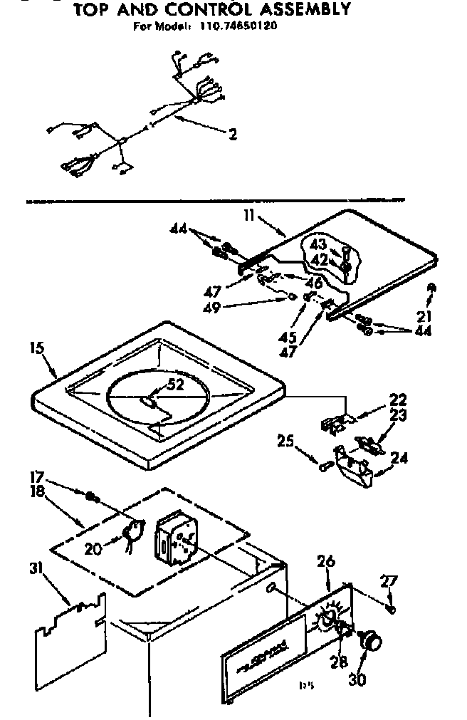 Top and control assembly
