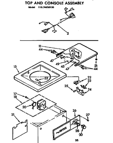 Top and console assembly