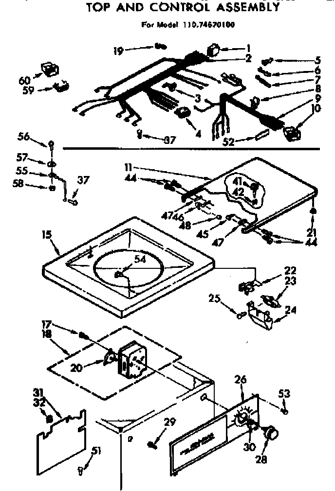 Top and console assembly