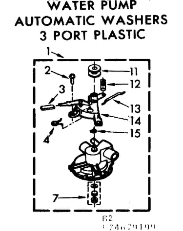 Water pump automatic washers 3 port plastic