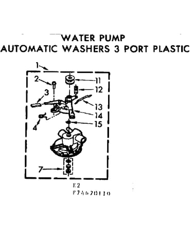 Water pump automatic washers 3 port plastic