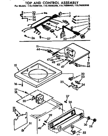 Top and control assembly
