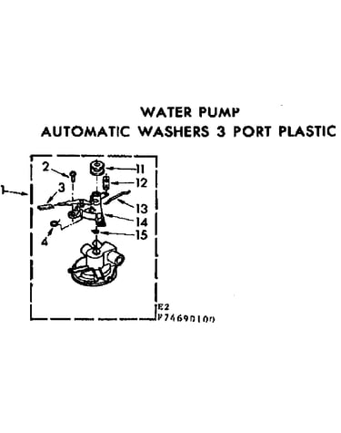 Water pump automatic washers 3 port plastic