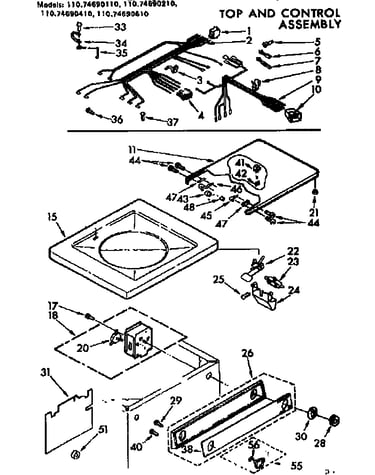 Top and control assembly