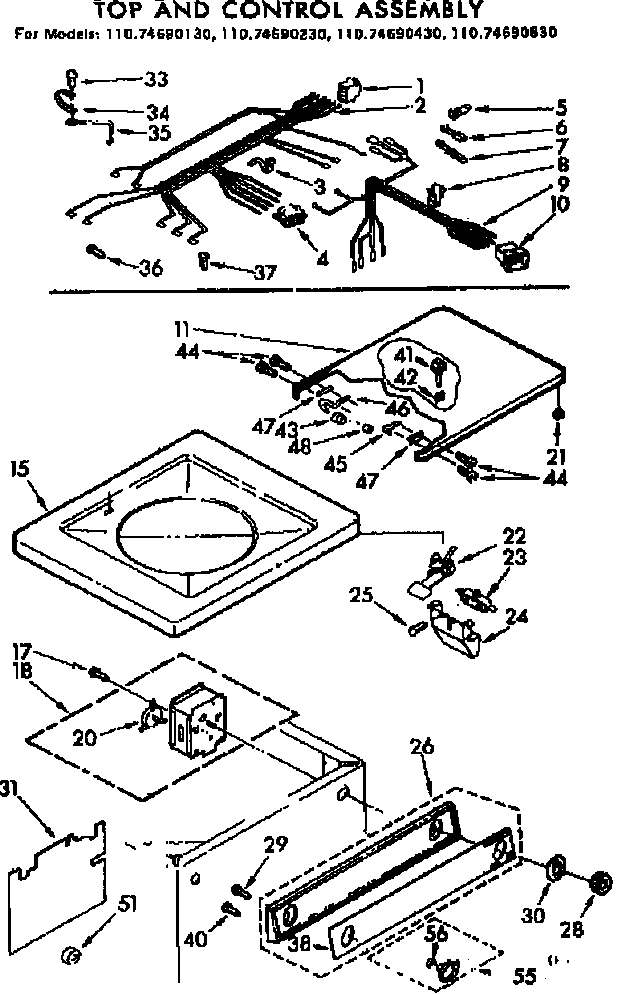 Top & control assembly