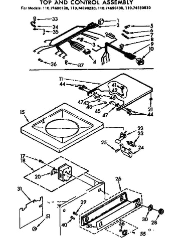 Top & control assembly