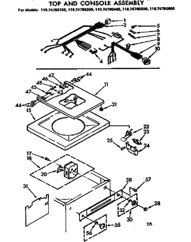 Top and console assembly