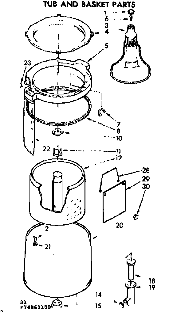 Tub and basket parts