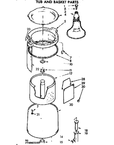 Tub and basket parts