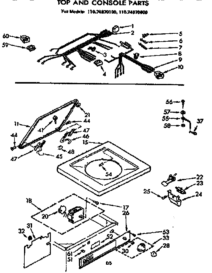 Top and console parts