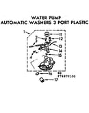 Water pump automatic washers 3 port plastic