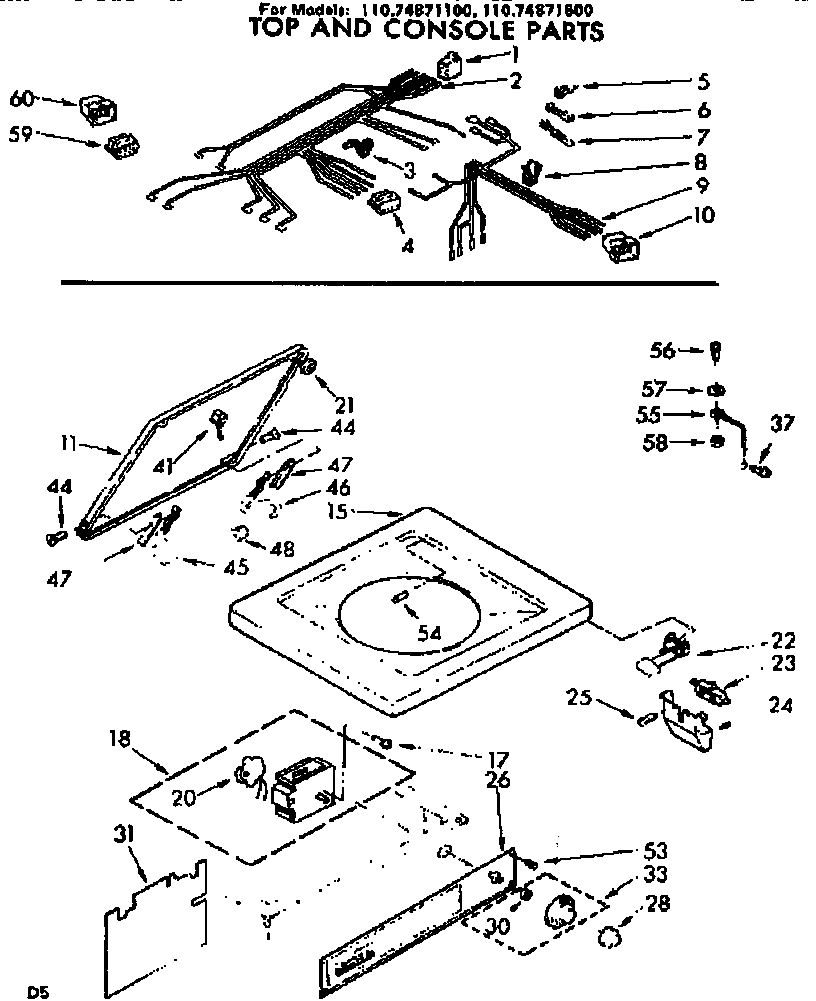 Top and console parts