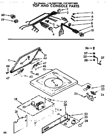 Top and console parts