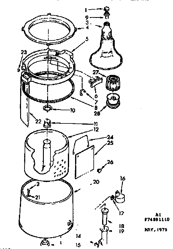 Tub and basket parts