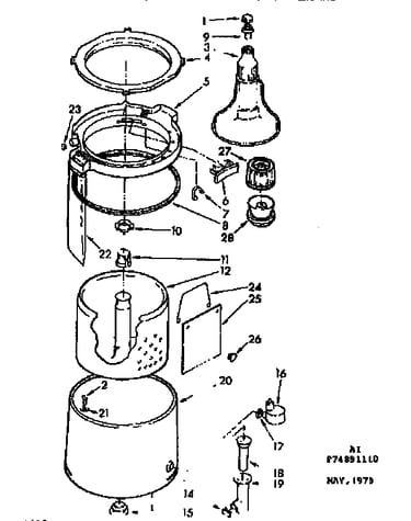 Tub and basket parts