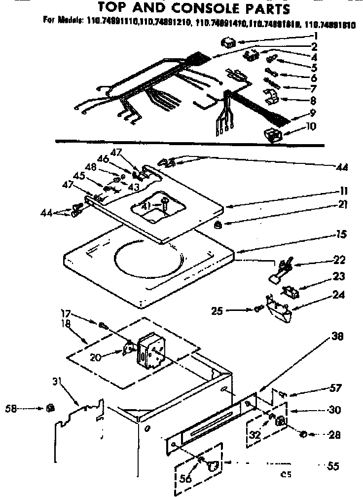 Top and console parts